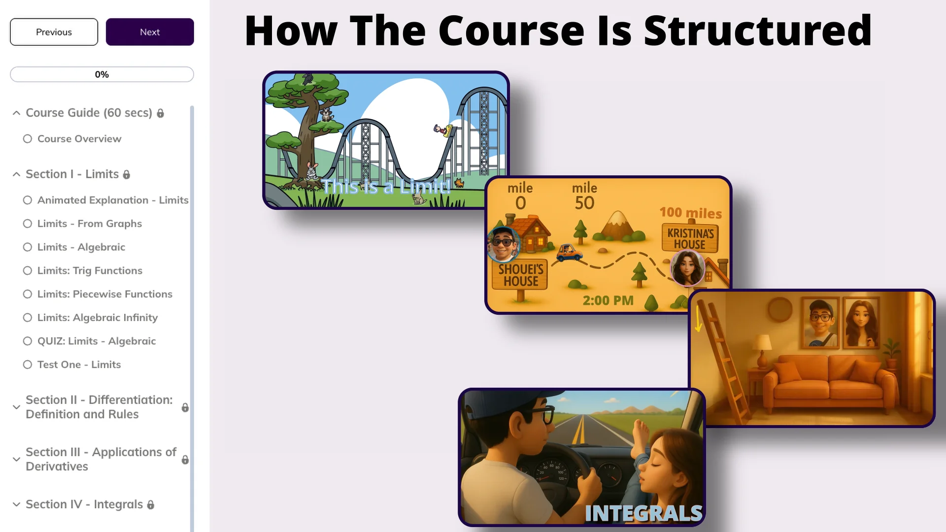 Calculus Animated Course Interface